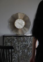 Modern Luxury Wall Clock, Gold Radiant Silent Round Clock for Living Room, Entry... - Image 3