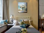 Bathroom Decor Blue Beach Wall Art Flowers Ocean Theme Picture Canvas Print Mode... - Image 4