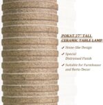 PoKat 27'' Farmhouse Table Lamps Set of 2 for Living Room, Stone-Like Bedside La... - Image 5