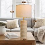 PoKat 27'' Farmhouse Table Lamps Set of 2 for Living Room, Stone-Like Bedside La... - Image 8