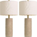 PoKat 27'' Farmhouse Table Lamps Set of 2 for Living Room, Stone-Like Bedside La... - Image 10