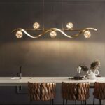 homary Kitchen Island Light with Glass Globes, 51.2" Gold Chandelier Dimmable Li... - Image 4