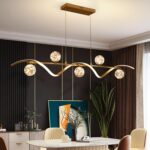 homary Kitchen Island Light with Glass Globes, 51.2" Gold Chandelier Dimmable Li... - Image 6