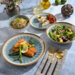 Gibson Elite Mayfair Bay 16-Piece Embossed Double Bowl Dinnerware Set, Service f... - Image 6