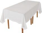 Hemstitch Linen White Tablecloth - Rectangular Handcrafted Tablecloth 90 x 126 I... - Image 4