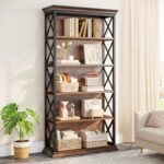 Tribesigns 6-Tier Bookcase, 71 Inches Industrial Bookshelves and Bookcases, Floo... - Image 6
