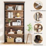 Tribesigns 6-Tier Bookcase, 71 Inches Industrial Bookshelves and Bookcases, Floo... - Image 9