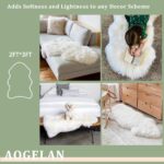 AOGELAN Orange Premium Genuine Sheepskin Rug, Genuine Sheepskin Natural Lambskin... - Image 6
