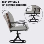 Grand patio 5-Piece Outdoor Dining Set, 4 Leather-Look Wicker Swivel Patio Chair... - Image 4