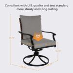 Grand patio 5-Piece Outdoor Dining Set, 4 Leather-Look Wicker Swivel Patio Chair... - Image 5