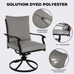 Grand patio 5-Piece Outdoor Dining Set, 4 Leather-Look Wicker Swivel Patio Chair... - Image 6