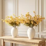 White Vase for Home Decor - Modern Farmhouse Ella Flower Vase for Table, Mantel ... - Image 5