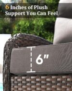 7-Piece Luxury Patio Furniture Set with 6-Inch Thick Cushions, High-Back Outdoor... - Image 4