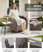 7-Piece Luxury Patio Furniture Set with 6-Inch Thick Cushions, High-Back Outdoor... - Image 5
