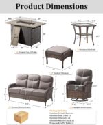 7-Piece Luxury Patio Furniture Set with 6-Inch Thick Cushions, High-Back Outdoor... - Image 10