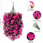 Ouddy Decor 3 Pcs Artificial Hanging Flowers for Outdoors, Fake Silk Hanging Pla... - Image 3