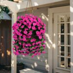Ouddy Decor 3 Pcs Artificial Hanging Flowers for Outdoors, Fake Silk Hanging Pla... - Image 4