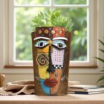 Picasso Abstract Face Flower Pot,Plant Pot with Facial Expressions,Handmade Resi... - Image 6