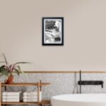 Framed Black and White Wall Art Woman Reading Newspaper Canvas Print Painting fo... - Image 7