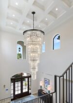 Luxury 37-Light Crystal Chandelier for High Ceilings, Modern Black Extra Large S... - Image 4
