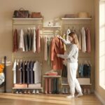 Loomie 79" Wall-Mounted Clothes Rack with Adjustable Shelf, Gold Clothing Rack w... - Image 4