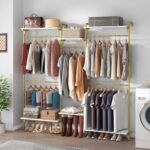 Loomie 79" Wall-Mounted Clothes Rack with Adjustable Shelf, Gold Clothing Rack w... - Image 5