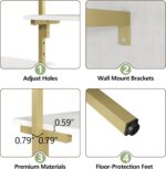 Loomie 79" Wall-Mounted Clothes Rack with Adjustable Shelf, Gold Clothing Rack w... - Image 7