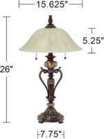 Kathy Ireland Amor Traditional Vintage Table Lamp 26" High Bronze Brown Marble F... - Image 5