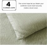 CozyLux King Size Comforter Set, 3 Pieces Heathered Olive Green Soft Luxury Comf... - Image 5