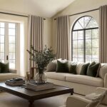 Topfinel 105 Inches Long Custom Black Out Faux Thick Linen Drapery Panels, Taupe... - Image 3