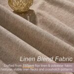 Topfinel 105 Inches Long Custom Black Out Faux Thick Linen Drapery Panels, Taupe... - Image 4