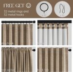Topfinel 105 Inches Long Custom Black Out Faux Thick Linen Drapery Panels, Taupe... - Image 5