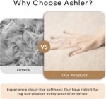 Ashler Faux Fur Rug, Upgraded Soft Faux Rabbit Fur, Beige Area Rugs, 2 x 6 Feet,... - Image 4