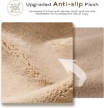 Ashler Faux Fur Rug, Upgraded Soft Faux Rabbit Fur, Beige Area Rugs, 2 x 6 Feet,... - Image 5