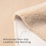 Ashler Faux Fur Rug, Upgraded Soft Faux Rabbit Fur, Beige Area Rugs, 2 x 6 Feet,... - Image 6