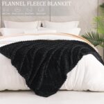 Exclusivo Mezcla Fleece Throw Blanket for Couch, Extra Large Fuzzy Black Bed Bla... - Image 3