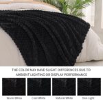 Exclusivo Mezcla Fleece Throw Blanket for Couch, Extra Large Fuzzy Black Bed Bla... - Image 4
