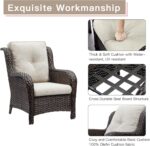 Rilyson Outdoor Wicker Patio Chairs Set of 2: Rattan Dining Chairs Porch Chairs ... - Image 6