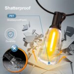 Outdoor String Led Patio Lights - 50Ft 15M Outside Waterproof Light With Remote ... - Image 6