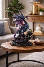 ICE Armor Hand-Painted Dragon Statue – Large Resin Collectible Figurine, Premium... - Image 3