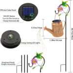 VOOKRY Solar Lights Outdoor Waterproof, Hummingbird Retro Metal Solar Watering C... - Image 4