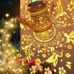 VOOKRY Solar Lights Outdoor Waterproof, Hummingbird Retro Metal Solar Watering C... - Image 7