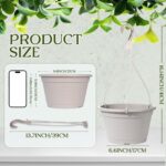 4 Pcs Hanging Planters,10" Hanging Pots Plastic Hanging Flower Plant Basket with... - Image 3