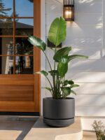 LE TAUCI 14 Inch Large Plant Pot with Saucer, Ceramic Outdoor & Indoor Big Plant... - Image 6