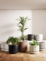 LE TAUCI 14 Inch Large Plant Pot with Saucer, Ceramic Outdoor & Indoor Big Plant... - Image 8