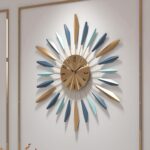 YISITEONE Large Wall Clock Metal Decorative, Mid Century Silent Non-Ticking Big ... - Image 3