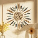 YISITEONE Large Wall Clock Metal Decorative, Mid Century Silent Non-Ticking Big ... - Image 4