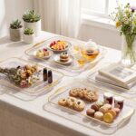 6 Pack Clear Serving Platters with Handles 14.8 x 9.4 Inch Large Party Plastic S... - Image 4
