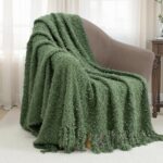 Winter Knit Throw Blanket Fluffy Fuzzy Soft Lightweight Cozy Farmhouse Tassels C... - Image 5
