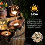 Water Fountain Outdoor 29" H Outside Floor 3 Tiered Rustic Barrel with Light, Pu... - Image 4